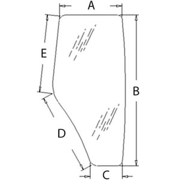 Aftermarket Fits John Deere Parts CAB DOOR GLASS RH 6603,6403,5625,5525, 5520 (S/N 4 R198625 - main